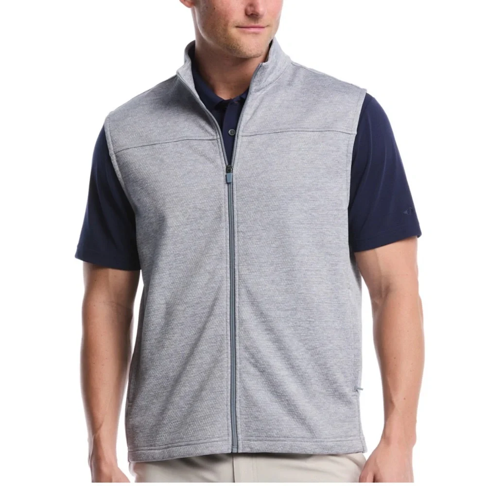 NWT Men's Gray Grand Slam Mini Argyle Quilted Golf Vest Size Small